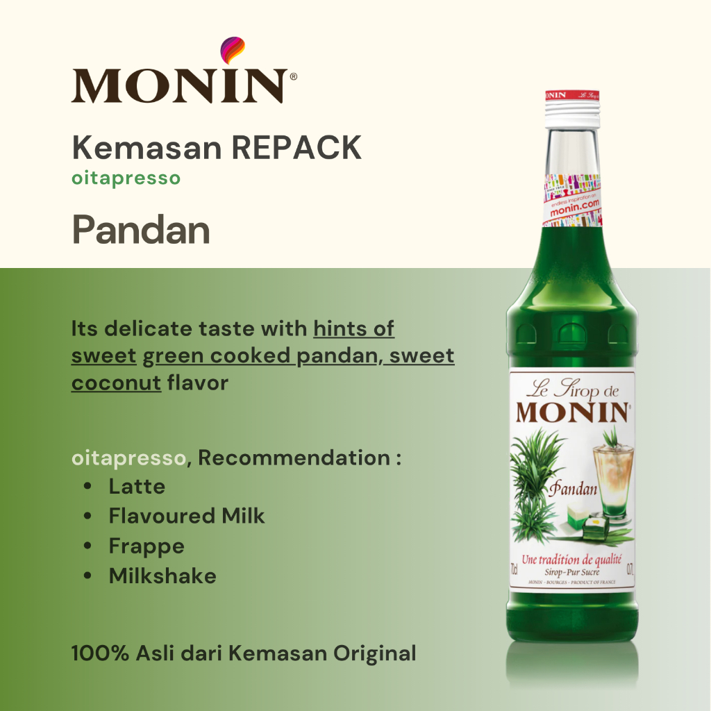 

REPACK - Monin Pandan Syrup [100] g