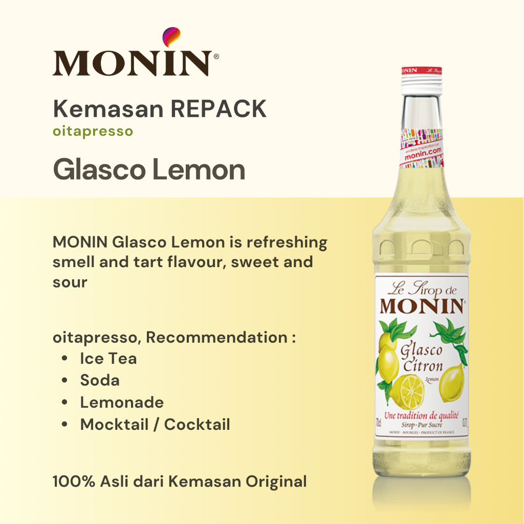 

REPACK - Monin Glasco Lemon Syrup [100] g