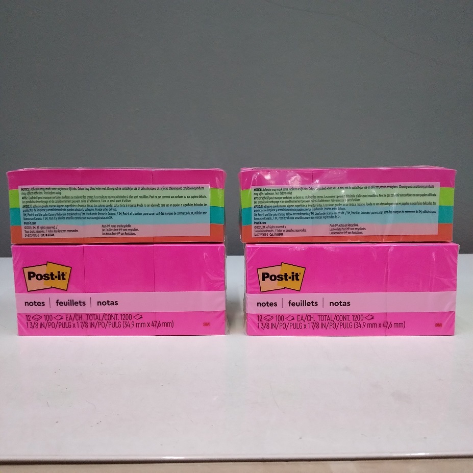 

3M post it 653AN warna neon sticky note 35mmx48mm memo tempel