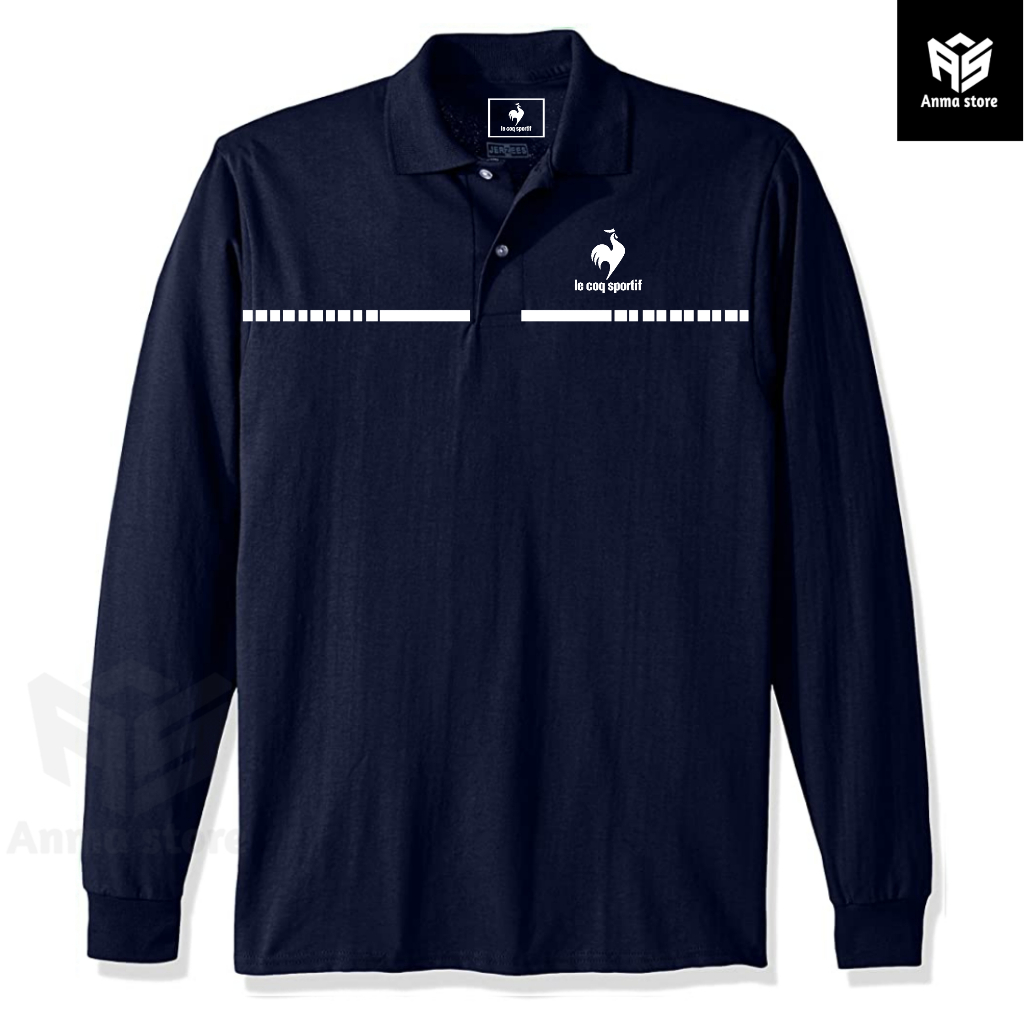 Kaos Kerah Polo shirt Lengan Panjang Le Coq Sportif Dotted