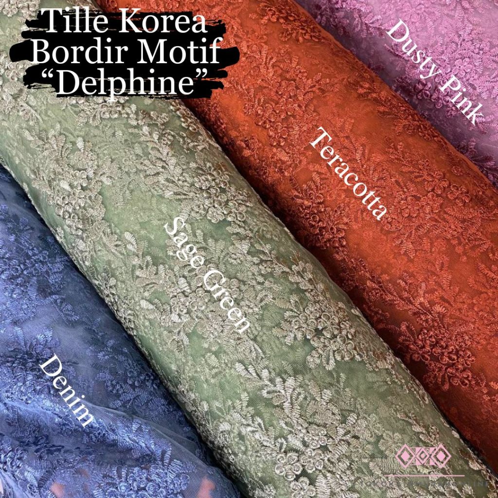 Kain Tille Brokat Korea Full Payet TEBAL Motif DELPHINE NEW 2024 Bordir Full Super Premium Mewah
