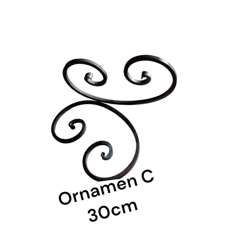 ORNAMEN LETER C 30cm AKSESORIS PAGAR BESI 10mm FULL