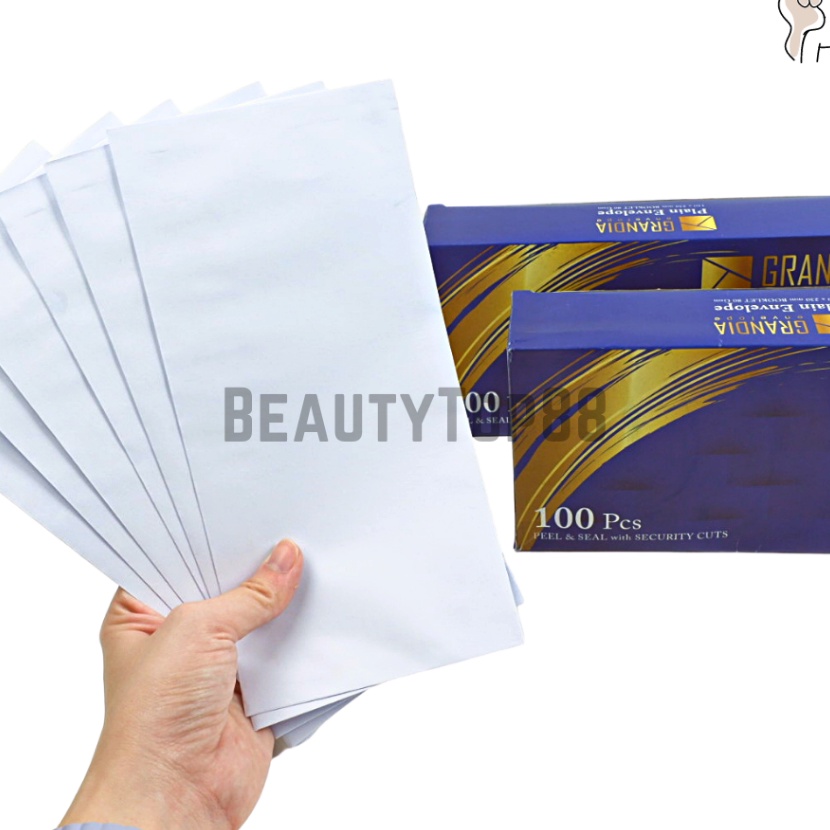 

HJ6 Amplop Grandia 9 Putih Polos isi 1 Pcs Ukuran 11 x 23 mm Booklet 8 Gsm