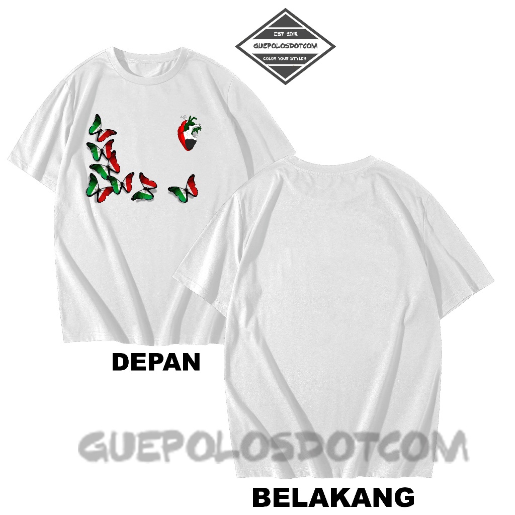 KAOS T-SHIRT PALESTINE - kaos palestine free palestine - GUEPOLOS