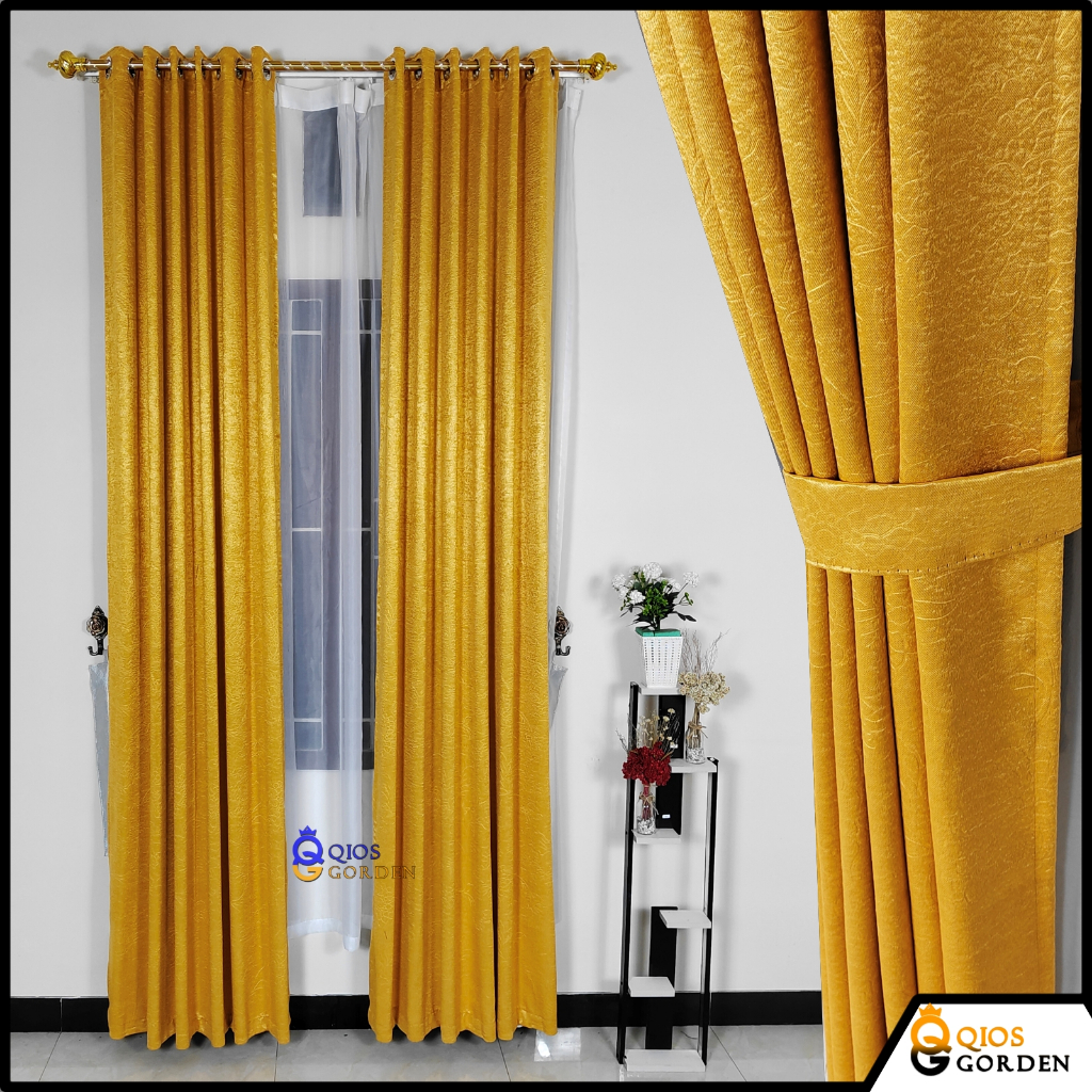 Gorden Jendela Polos Mewah Kain Blackout Import Tebal Kedap Suara