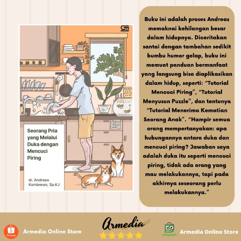 Seorang Pria yang Melalui Duka dengan Mencuci Piring