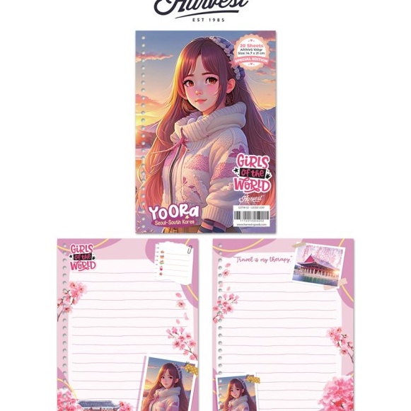 

KP8 Loose Leaf Kertas Binder Harvest A5 Girls of The World Seoul