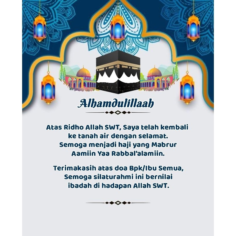 Stiker Ucapan Pulang Haji dan Umroh (Bisa Custom Nama) - Stiker Gift Haji dan Umroh - Stiker Haji da