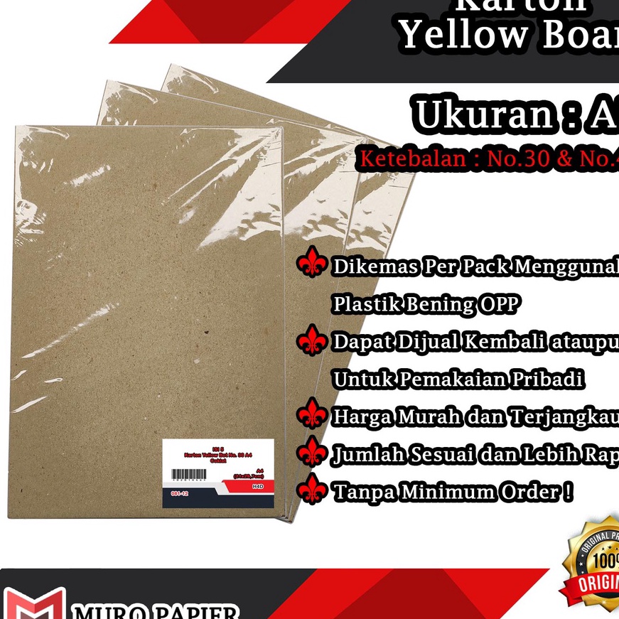 

Mega PER PAK ISI 4 Karton Yellow Board No3 No 4 A3 by Muro Papier