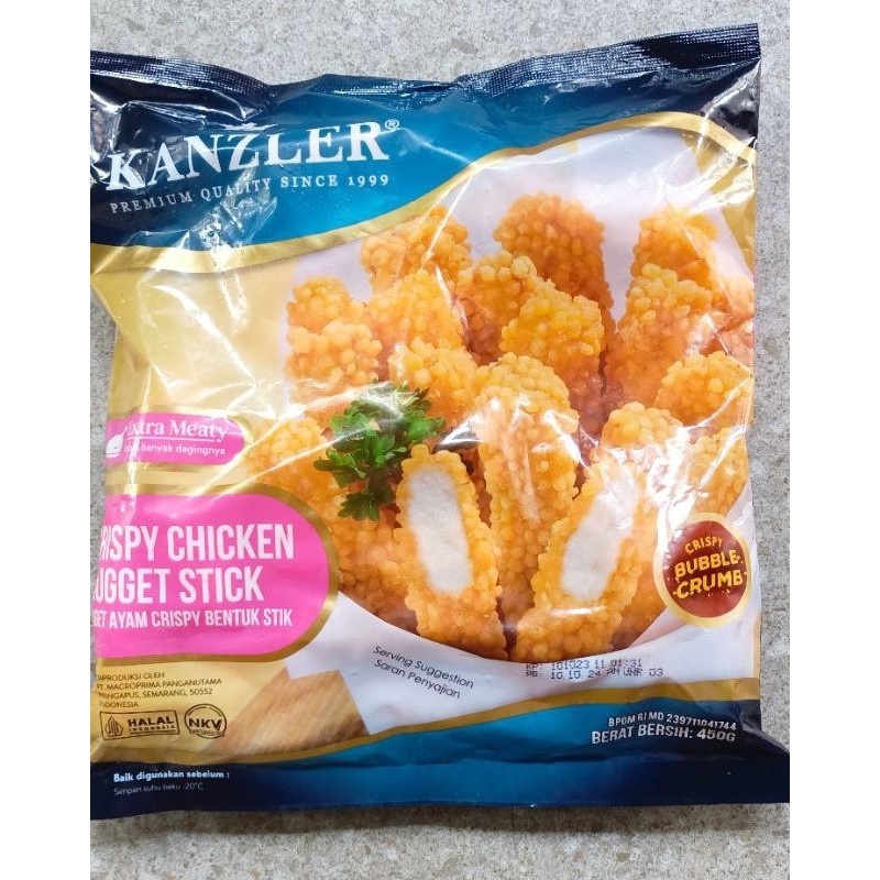 

kanzler stick crispy nugget bentuk stik 450 g