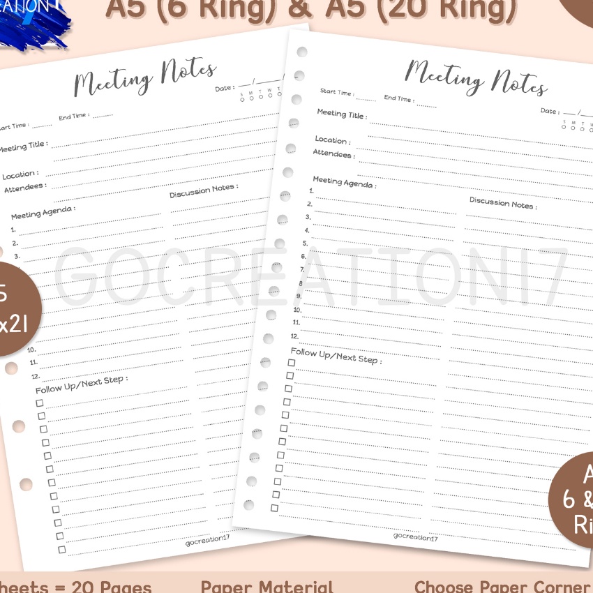 

Mega Buku Planner Kertas Binder Meeting Note Simple Minimalis A5 ring 2 dan A5 ring 6