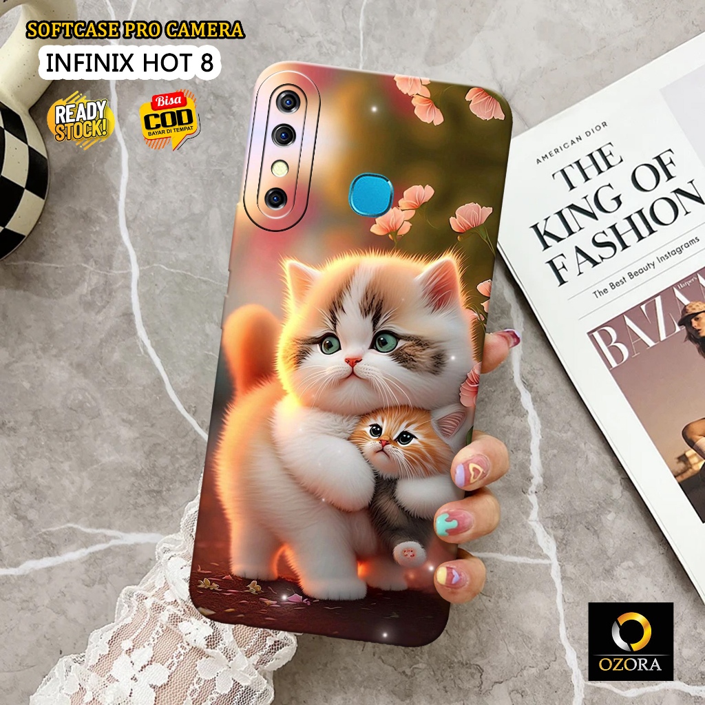 Case Infinix Hot 8 Terbaru - OZORA - Fashion Case Kucing - Casing Hp Infinix Hot 8 - Softcase Infini