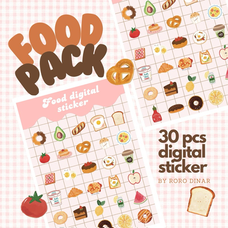 

Food Sticker Digital Cute Aesthetic