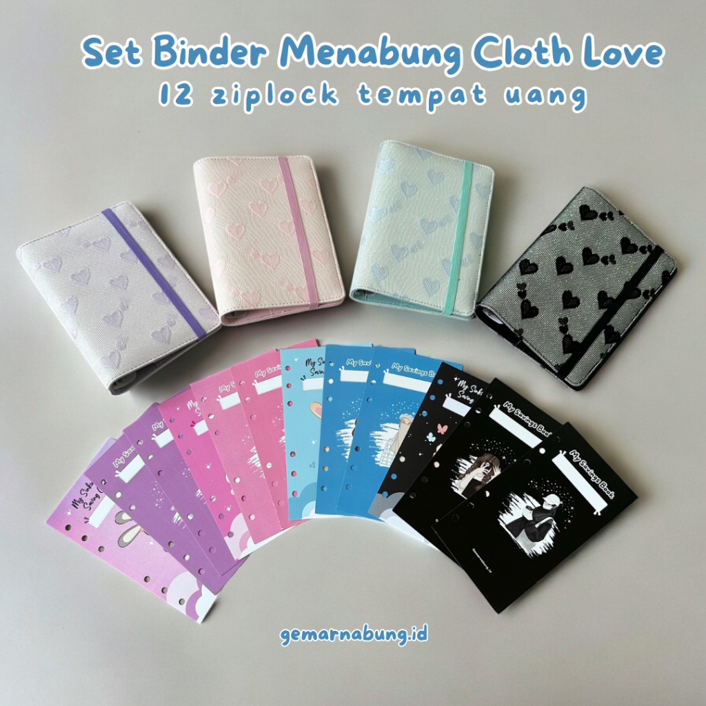 

Paket binder Nabung & Keuangan set lengkap cloth love 12 ziplock