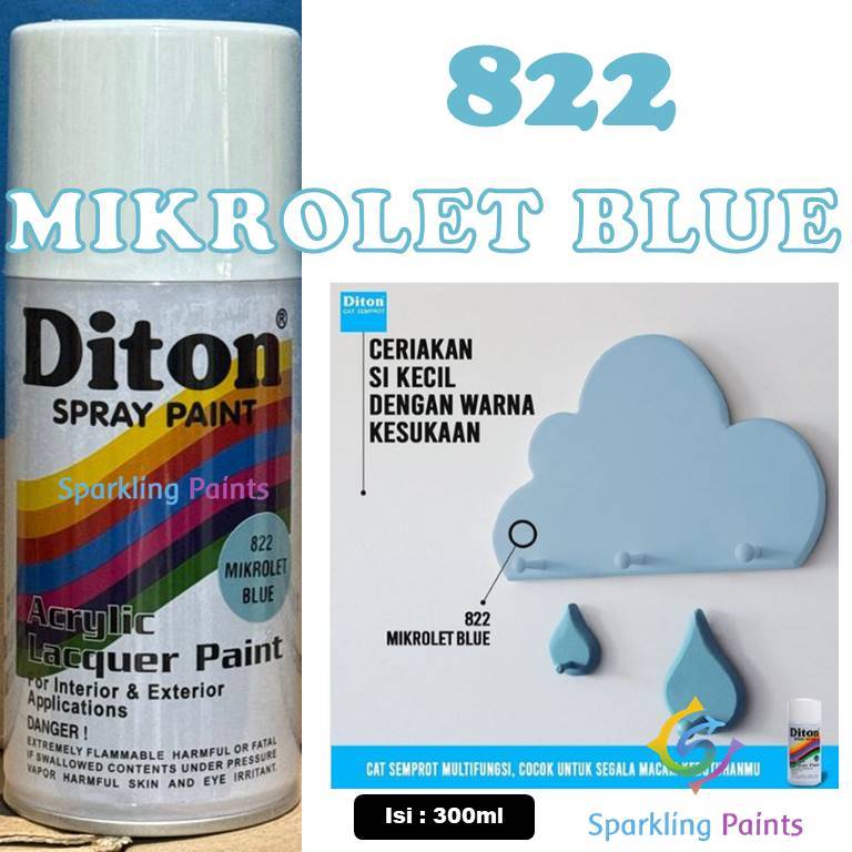 Pilox Diton Mikrolet Blue 822 300ml Warna Biru Telur Asin Angkot Bemo Cerah Kilap Mengkilap Glossy S
