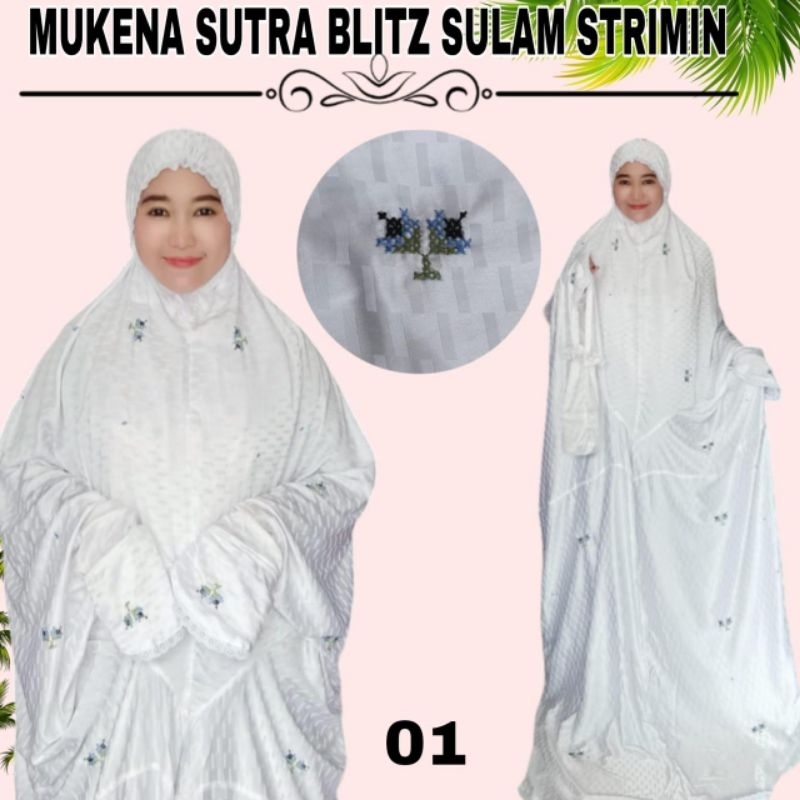Mukenah terusan adem terbaru/Mukena sutra blitz sulam strimin