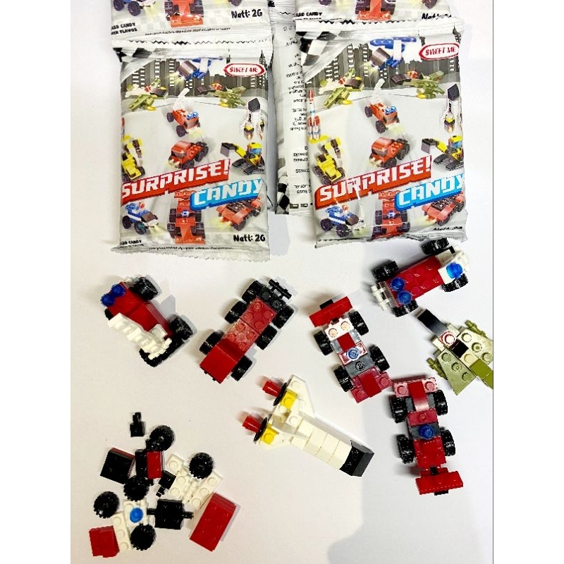 

2Xbtygneal Sakha Snack ) Sweet Me Lego Surprise Toy Candy (Mobil) 1 Renceng 10 Pcs