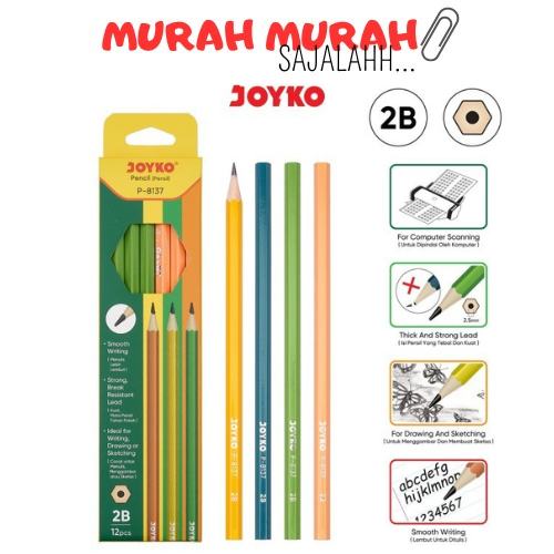 

1PACK Pencil Pensil Joyko P-8137 2B 1 Box 12 Pcs / Pensil Joyko