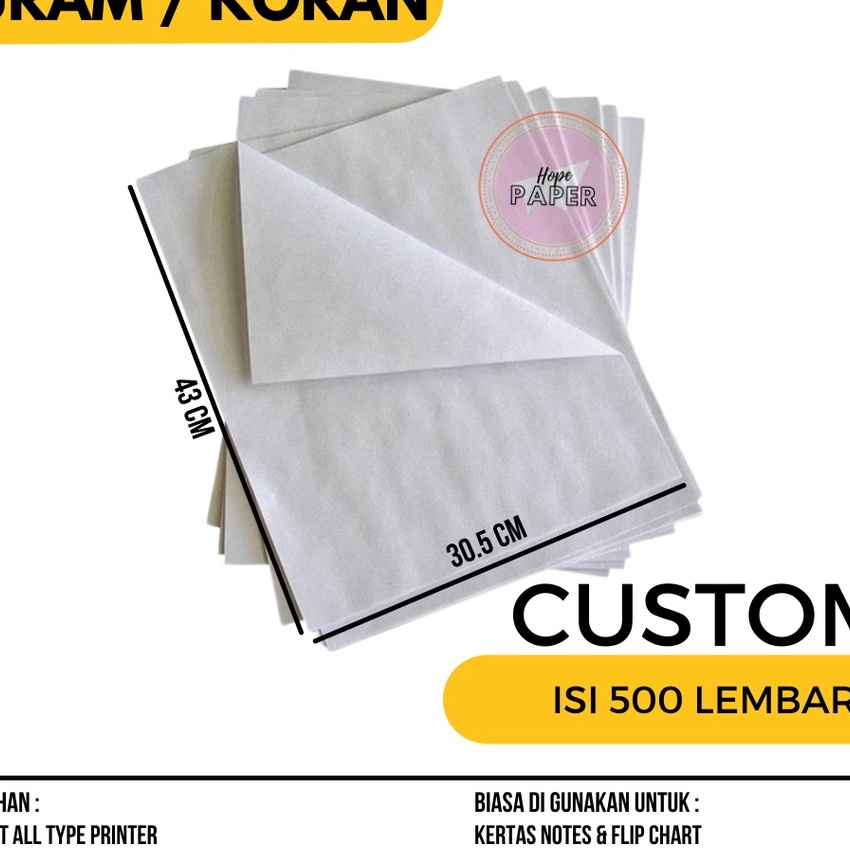 

KI3 Kertas Flipchart Buram 35cm x 43cm isi 5 lembar Kertas Bungkus Nasi Padang