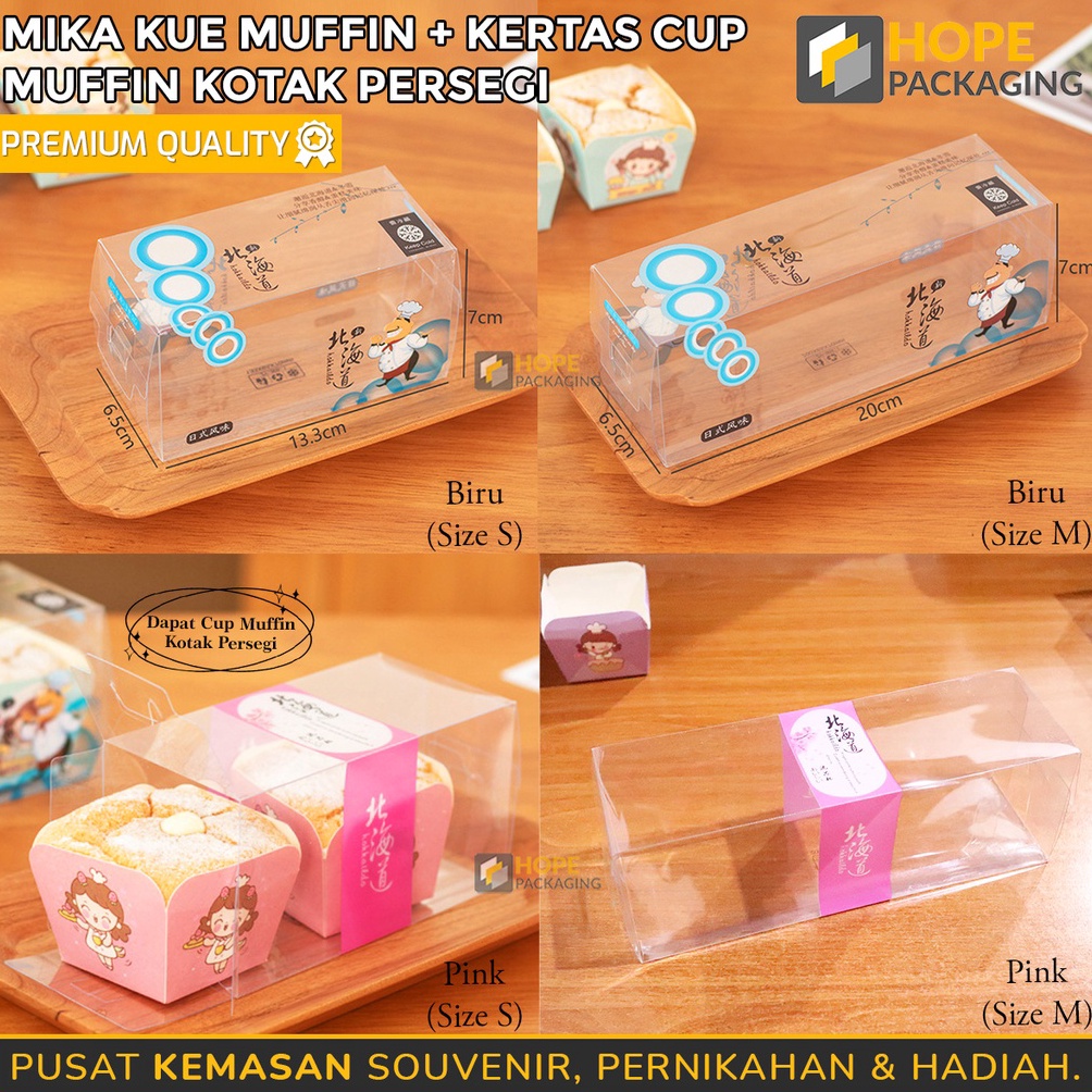 HEMAT Mika Kue Muffin  Kertas Cup Muffin Kotak Persegi Mika Kue Karakter Lucu Cup Kue Muffin Cup War