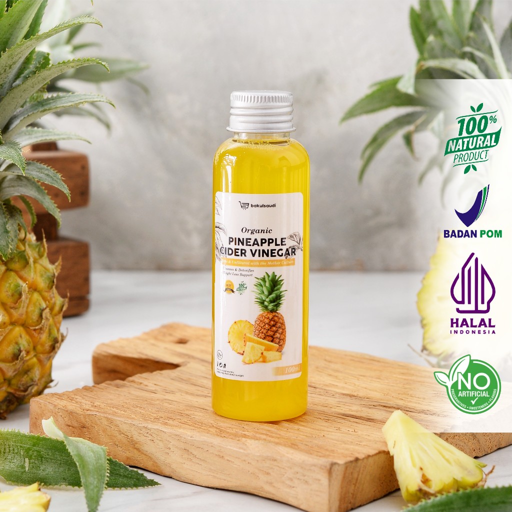 

CUKA NANAS ORGANIK ORIGINAL 100% WITH MOTHER 100ml / PINEAPPLE CIDER VINEGAR ORGANIC TANPA CAMPURAN