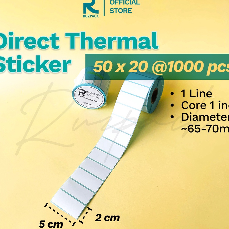 

Terbaru Direct Thermal Sticker 5x2 MM Stiker Resi Pengiriman Label Barcode Thermal 1 LINE 1 PCS