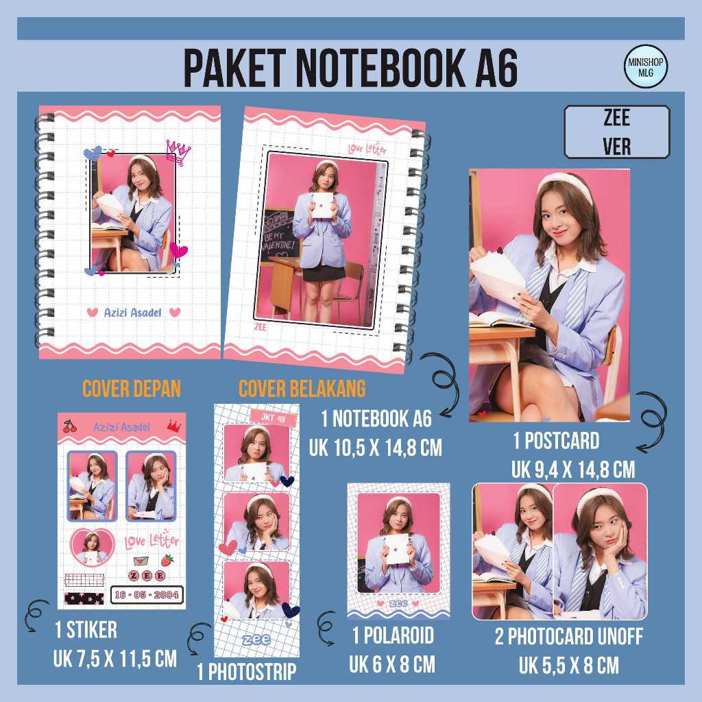 

(FREEBOX) PAKET HEMAT NOTEBOOK BERGARIS JKT 48 UNOFFICIAL - FANKIT JKT 48 LOVE LETTER UNOFFICIAL