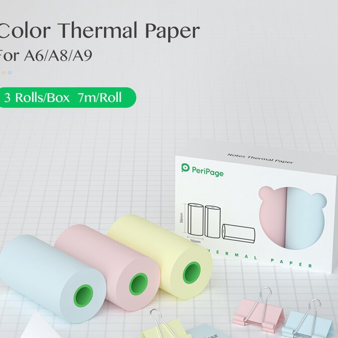 

KI3 PERIPAGE Kertas dan Sticker A6 COLOUR Sticker Paper Thermal 57x3mm resi 57 mm