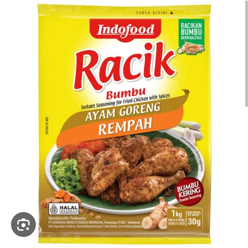 

Indofood Bumbu Racik Ayam Goreng Rempah 30gram
