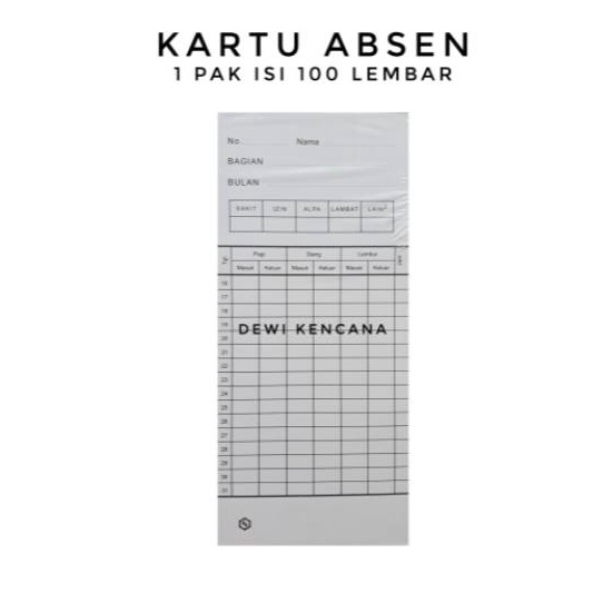 

HJ6 Kartu Absensi Ceklok 1 Pak isi 1 Lembar