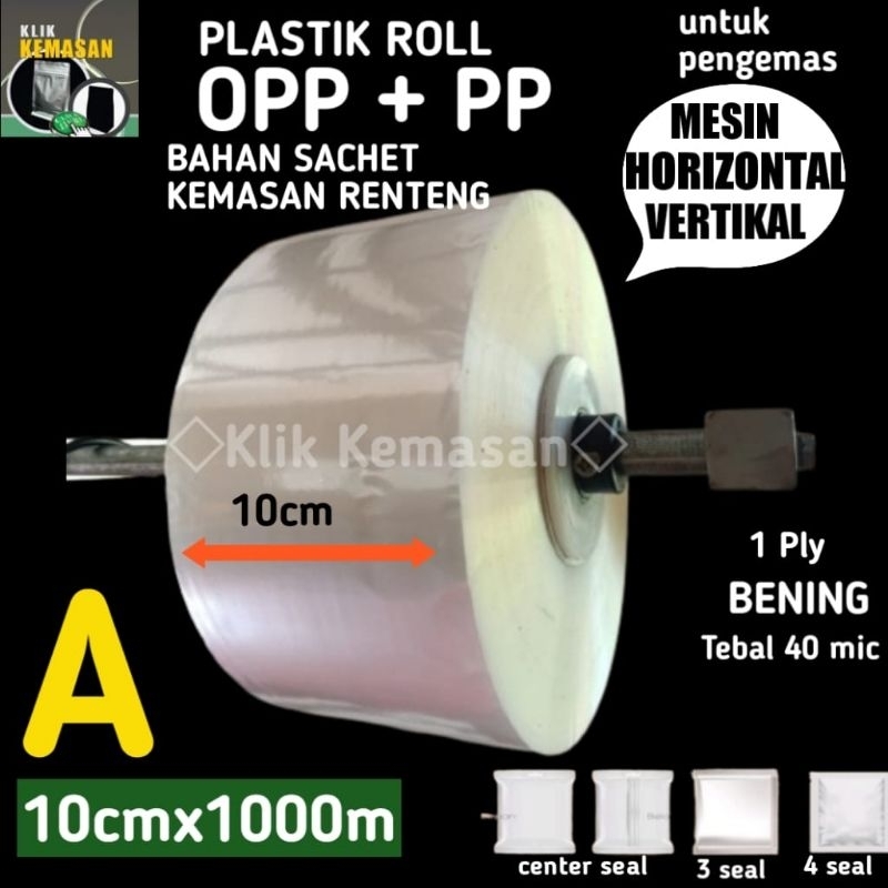 Plastik Roll OPP PP Bening Polos 10cmx1000m KUALITAS No 1| Bahan Plastik Kemasan Sachet Bag Renteng 