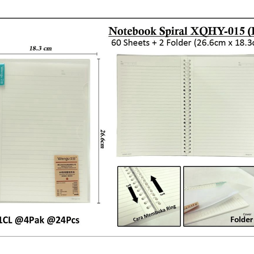 

KF7 map binder looseleaf B5 ring tarik kiri kanan terbaru wengu isi 6 lembar polos atau karakter xqhy 15