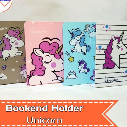 

FG2 Pembatas Buku Besi Bookend Holder Book Stand Unicorn