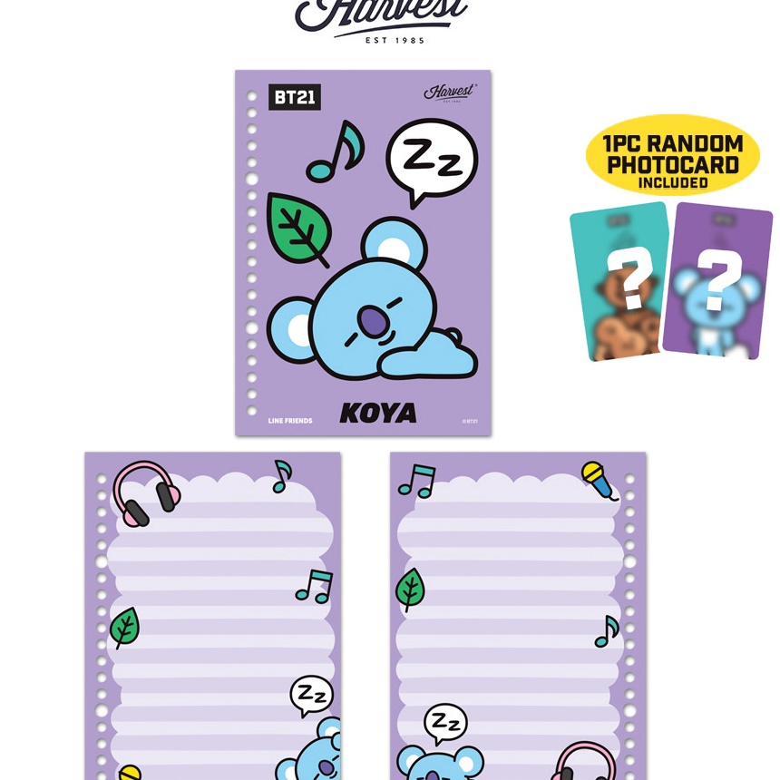 

Premium Harvest BT21 Kertas Binder Loose Leaf KOYA