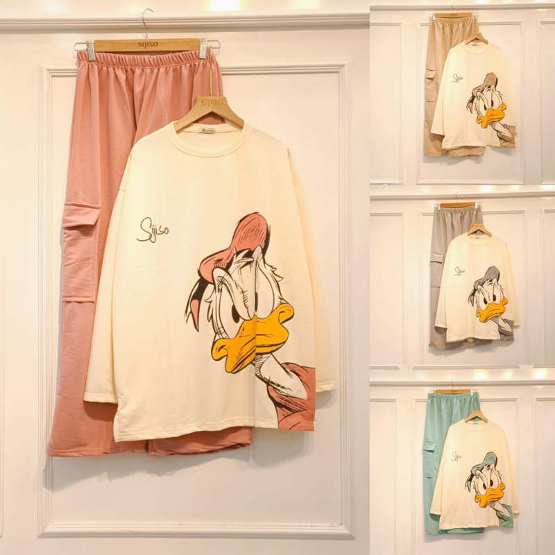 setelan celana cargo premium by sijiso//one set  kekinian korean import/kualitas premium