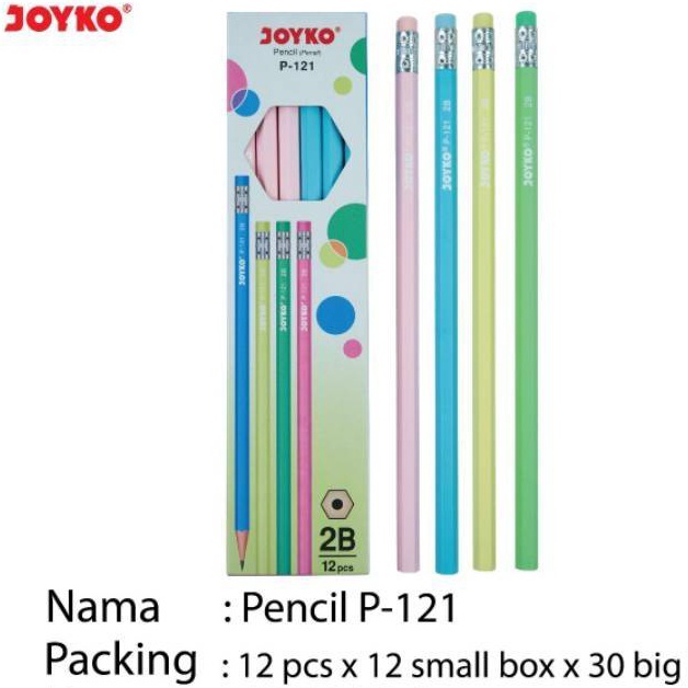 

TERDAHSYAT Pensil 2B P121 Joyko Eraser Per Lusin