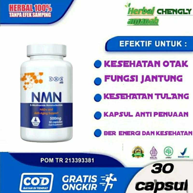 NMN Bio. NICOTINAMIDE MONONUCLEOTIDE 30 KAPSUL 500MG PER BOTOL