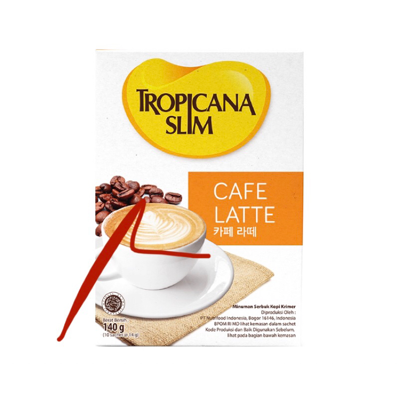 

Tropicana slim minuman cafe latte 14g 10s