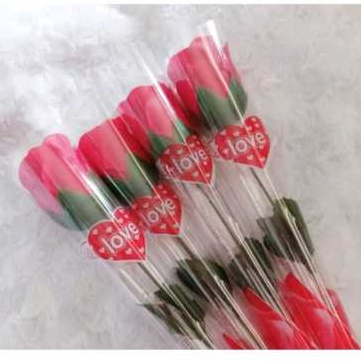 1PCS bunga mawar tangkai murah/bunga plastik BUNGA BUKET SATUAN