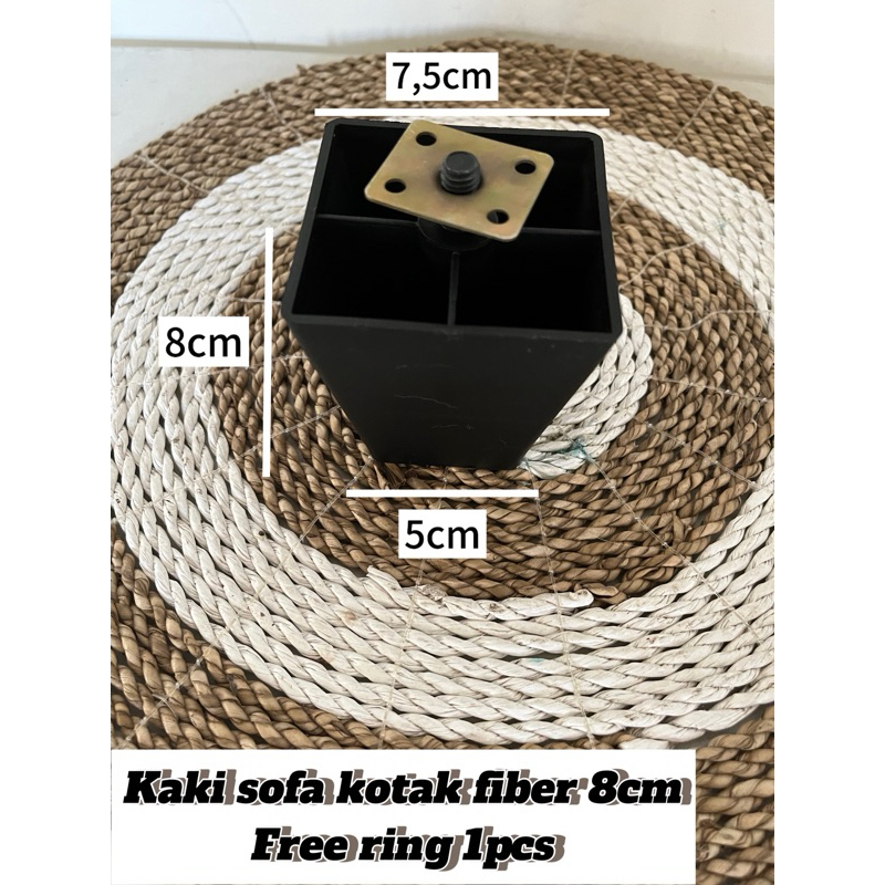 Kaki Sofa Kotak Fiber Baut 8cm Gratis Ring dan Mur