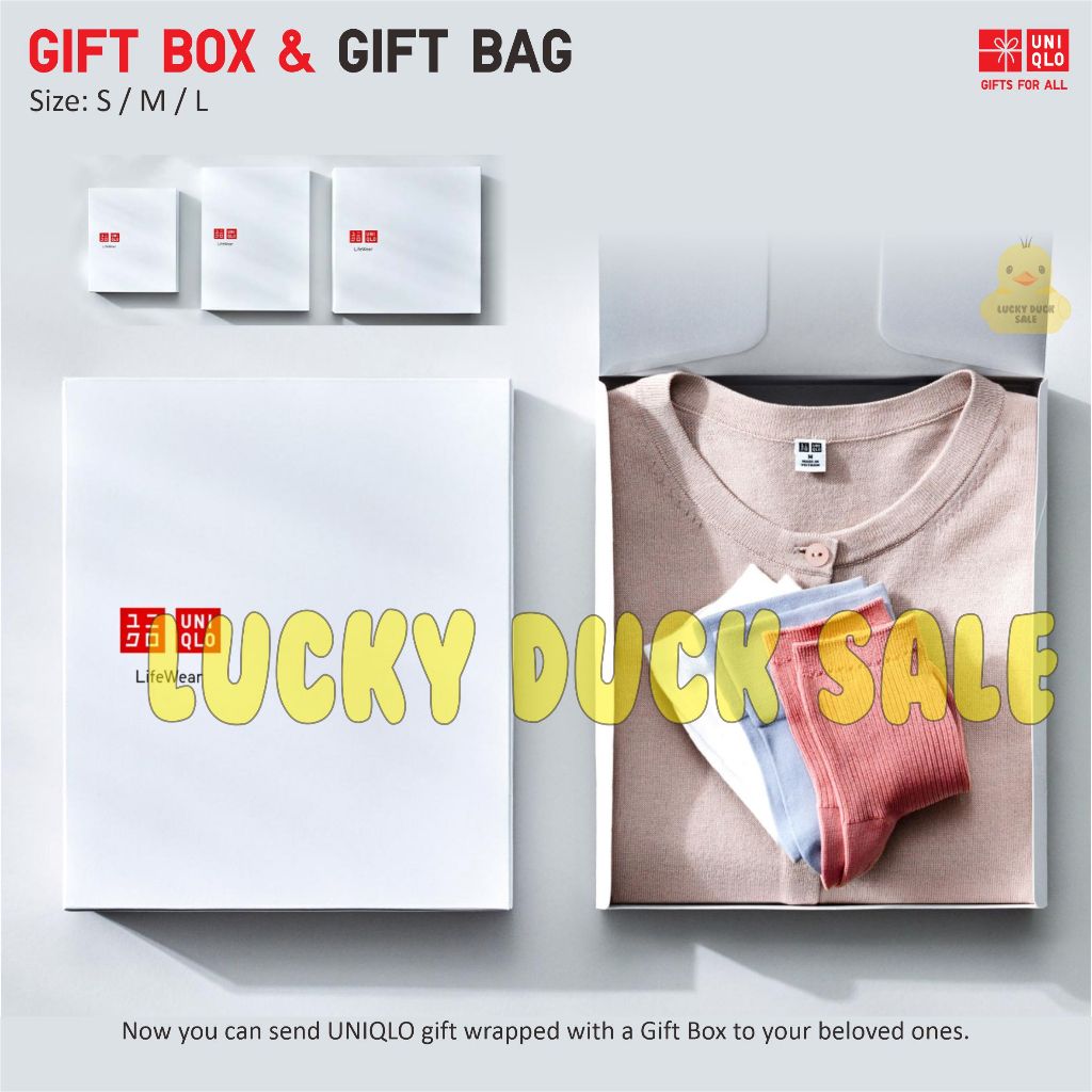 

Gift Box UNIQLO Gift Bag UNIQLO Kotak Hadiah Wrap Tas Kado Paperbag UNIQLO