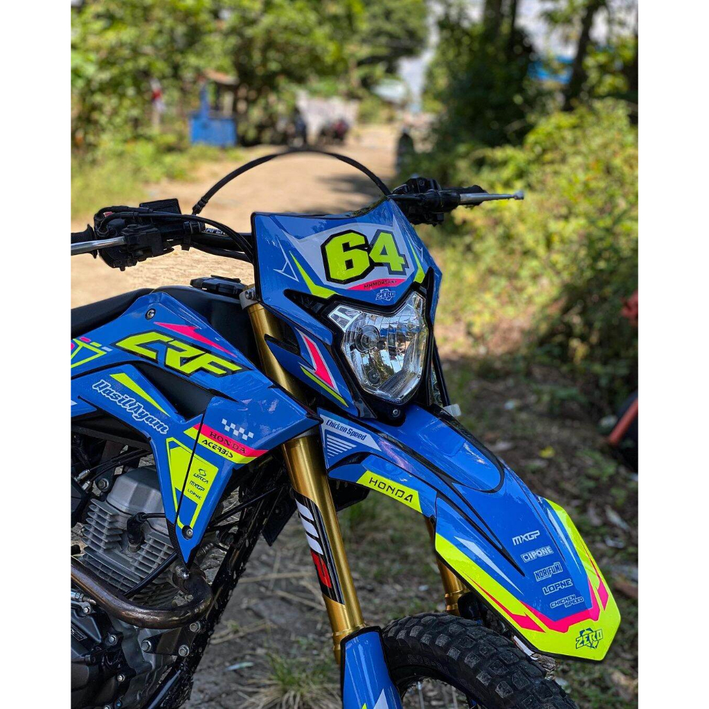 Decal Sticker CRF150L/DTX/KLX BF-KLX Gordon-WR155 Full Body Cutting Kuning Stabilo - Free Custom