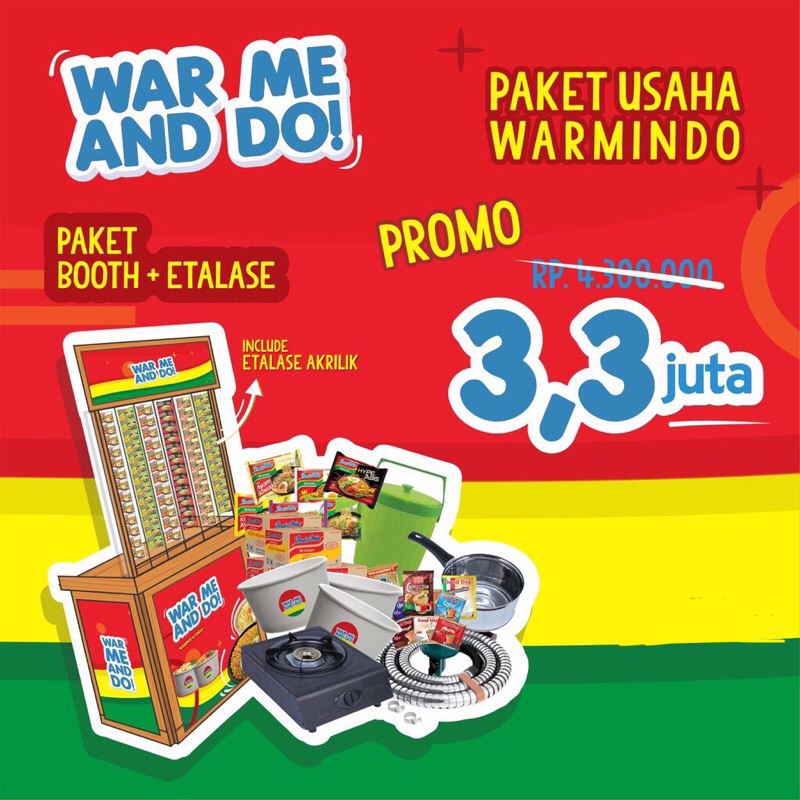 

Paket Usaha Warmindo Kekinian Warmeanddo ( Paket Booth + Etalase )