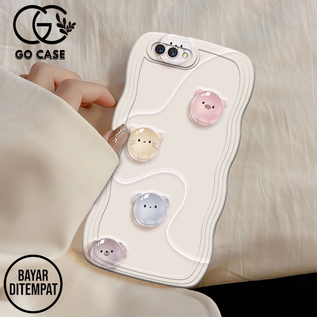 Softcase Casing Hp Oppo A3S Gelombang  Kesing Silikon - Aksesoris Ponsel - Softcase Costum Handphone