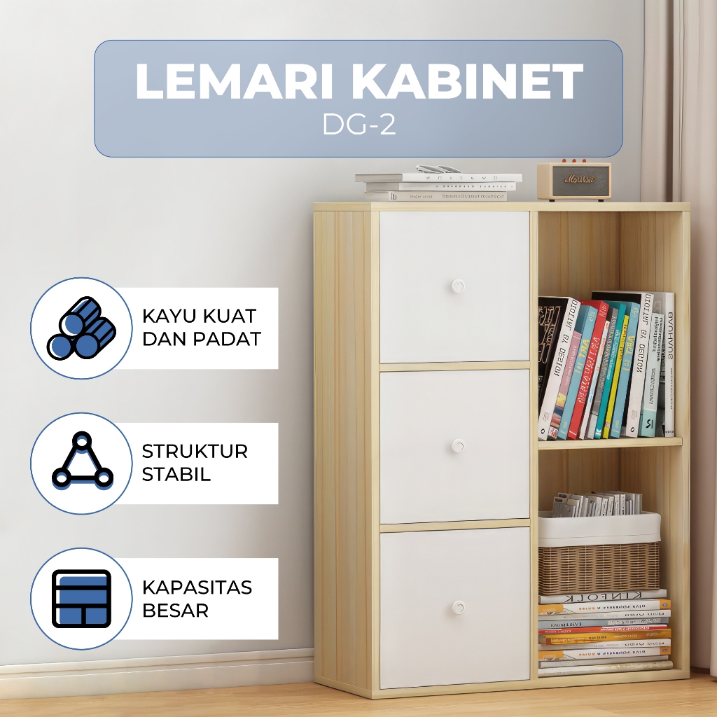 Rak Buku - Lemari Buku - Rak Buku Susun - Lemari Kayu - Lemari Buku Minimalis - Lemari Minimalis