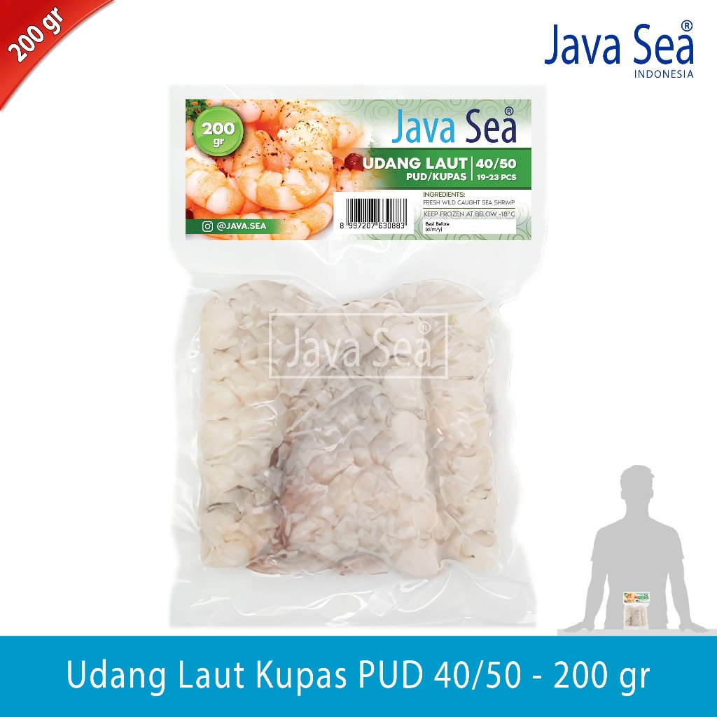 

Udang Laut Kupas PUD 40/50 pack 200gr Java Sea