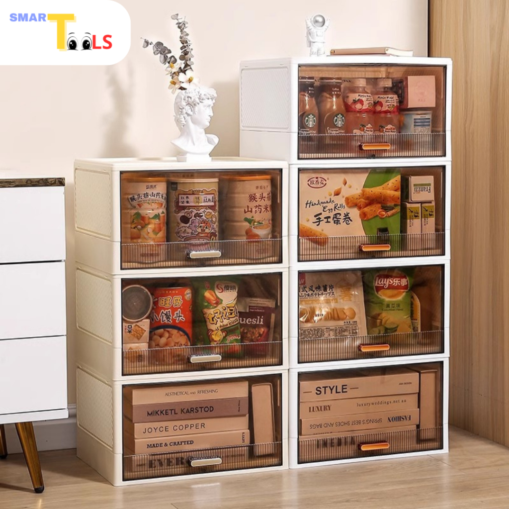 MARIFOOEM - SMARTTOOLS LEMARI LIPAT PLASTIK RAK SERBAGUNA CONTAINER BOX TUTUP MAKANAN