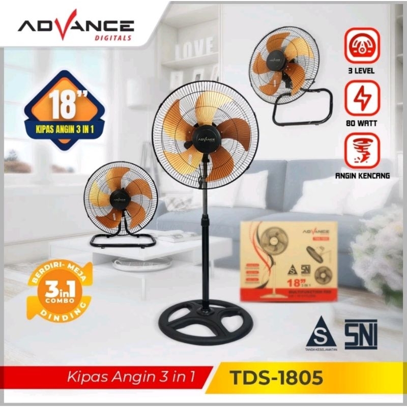 KIPAS ANGIN ADVANCE TDS-1805 kipas angin berdiri kipas dinding kipas angin meja kipas angin besar