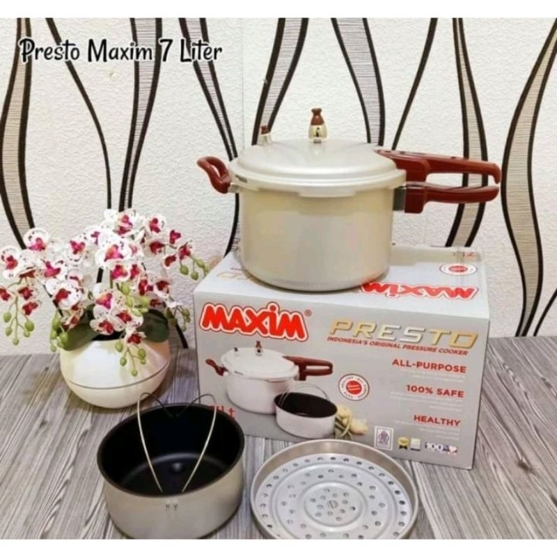 PANCI PRESTO MAXIM 7 LITER panci kukusan panci kukus panci pelunak tulang panci pelembut daging