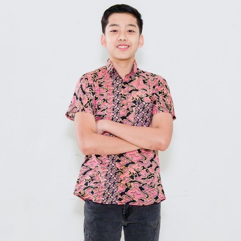 KEMEJA BATIK ANAK MEGA MENDUNG BIRU TOSCA UNGU KUNING PEACH